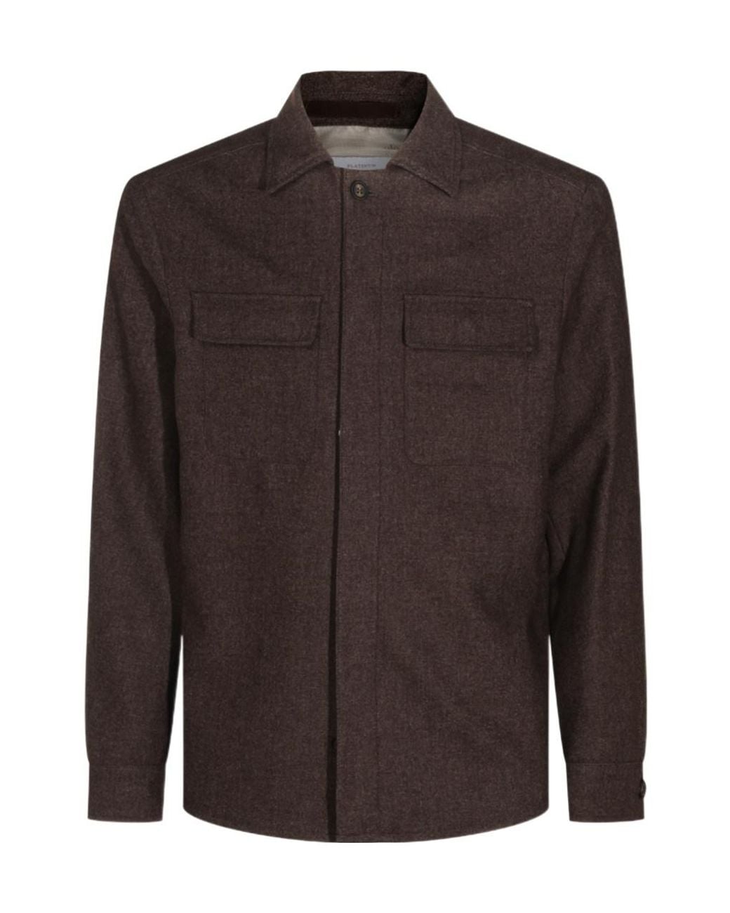 Eleventy Brown Flap-Pocket Shirt Jacket for men