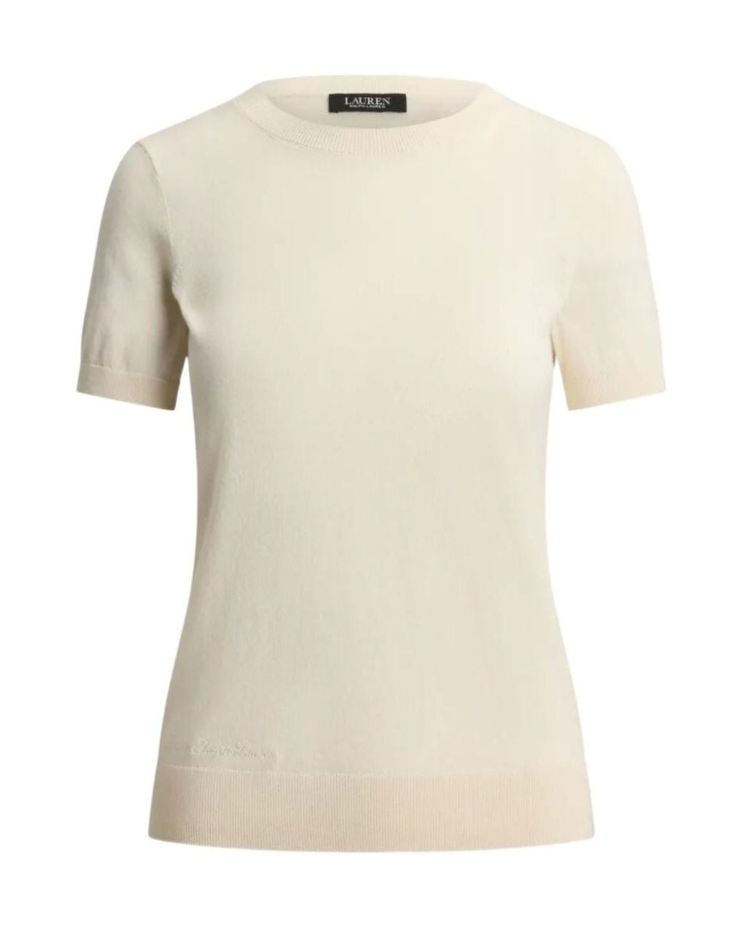 Ralph Lauren Natural Lauren Short-Sleeve Knitted Top