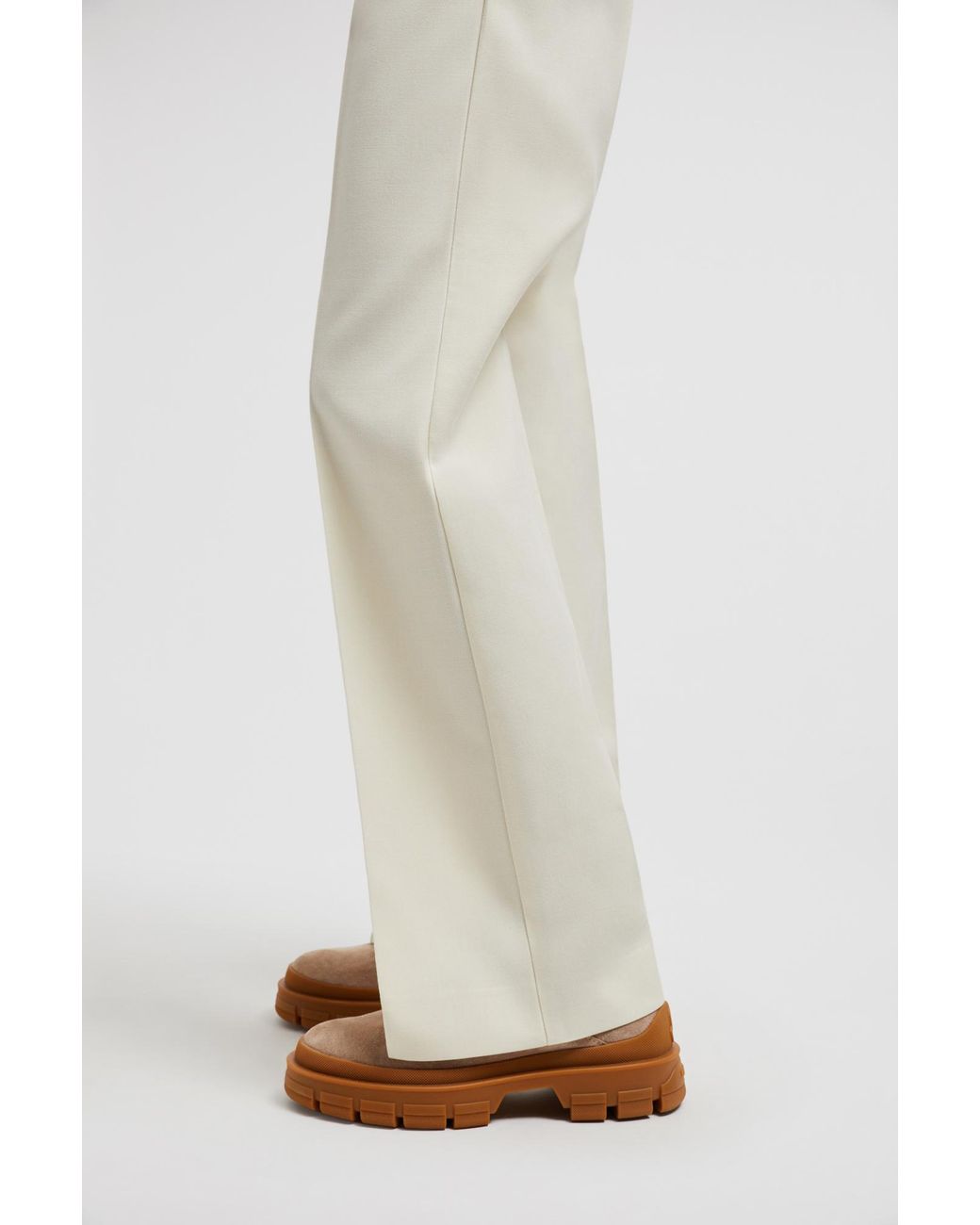 Moncler White Gabardine Trousers