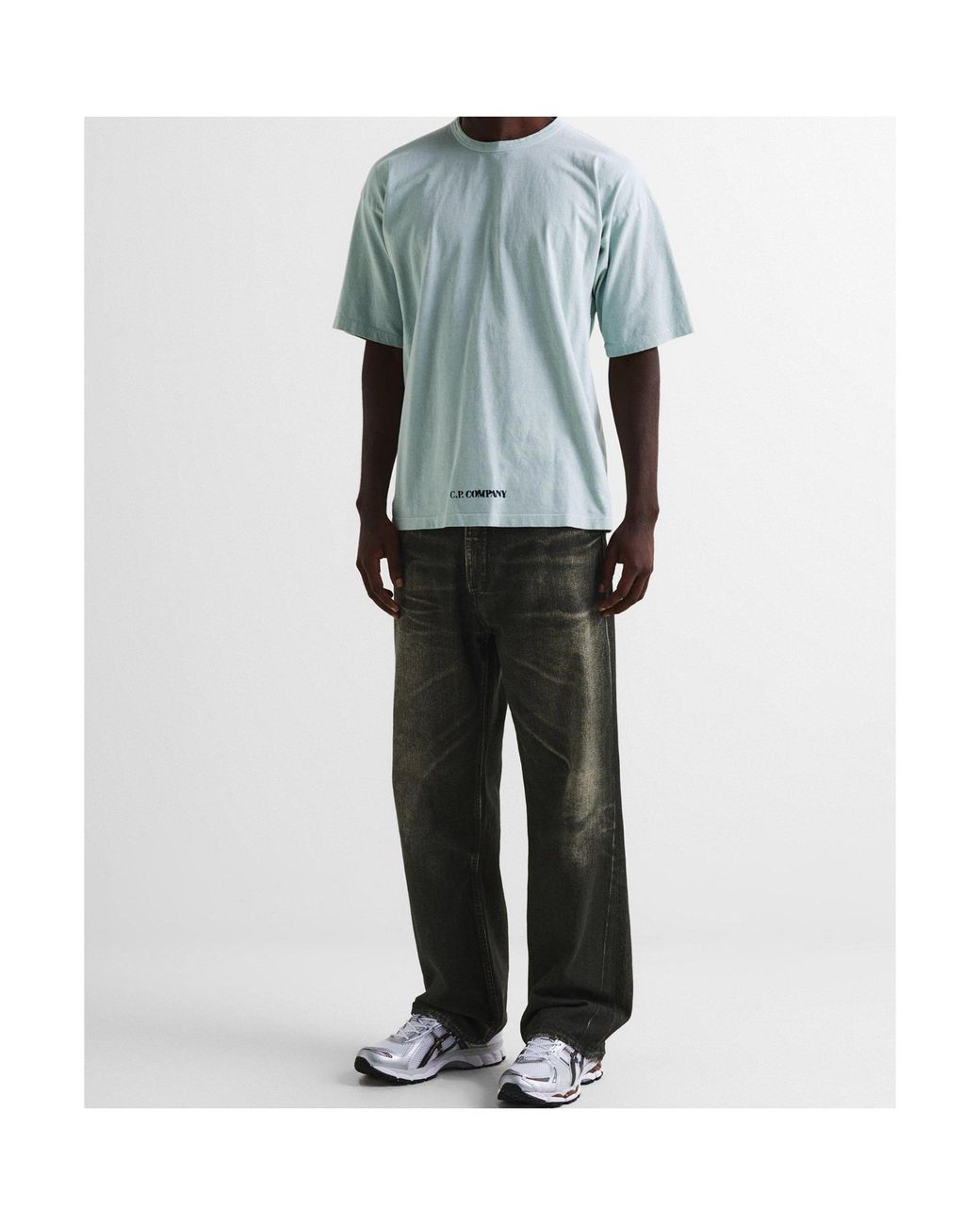 C P Company Blue Logo Crew Neck T-Shirt for men