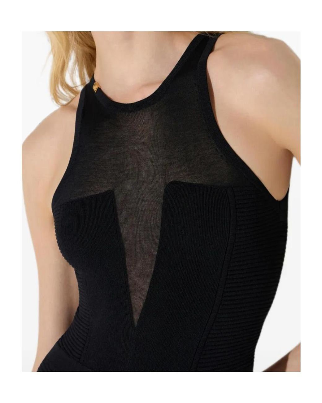 Elisabetta Franchi Black Knit Jumpsuit