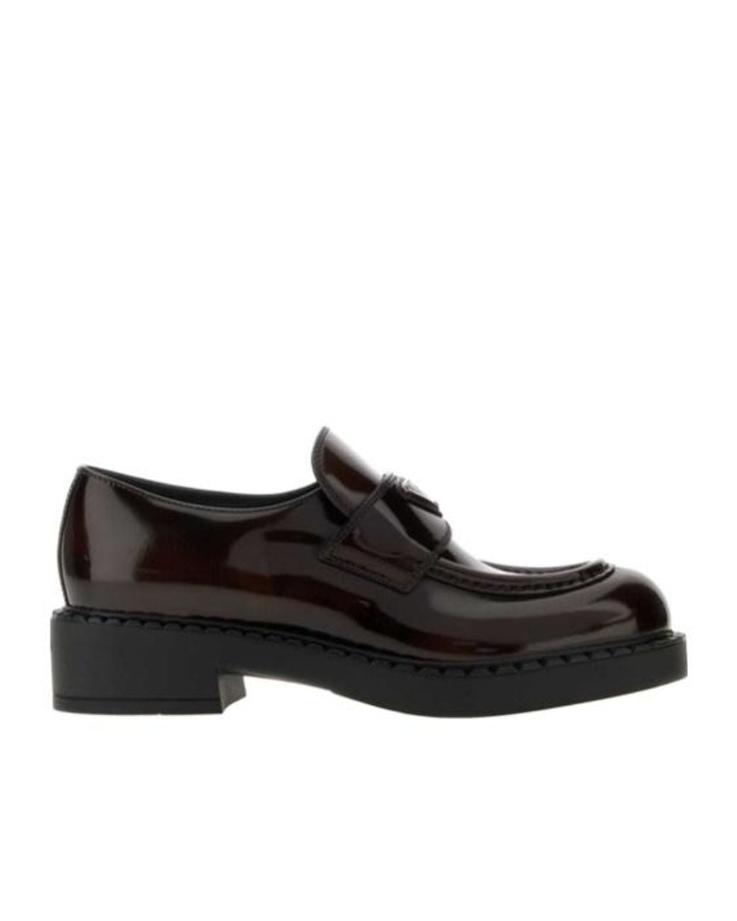 Prada Black Triangle-Logo Loafers