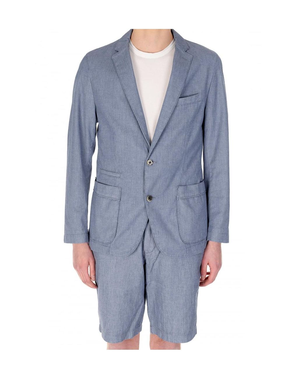 Boss Blue Single-Breasted Suit Jacket for men