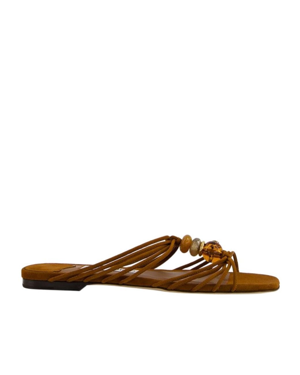 Jimmy Choo Brown Beaded Sandals