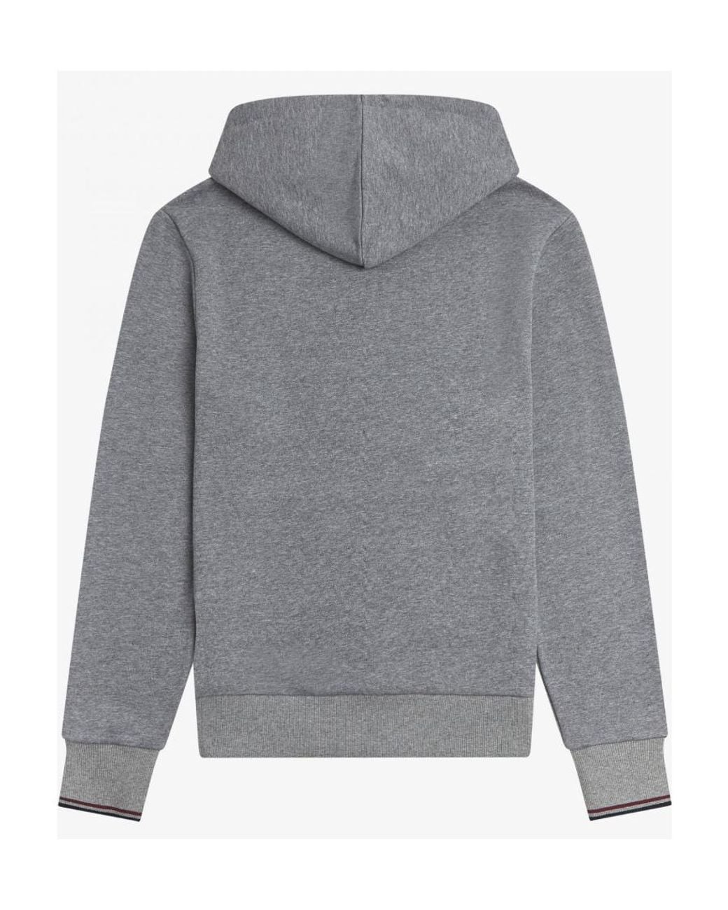 Fred Perry Gray Long-Sleeve Hooded Sweatshirt for men