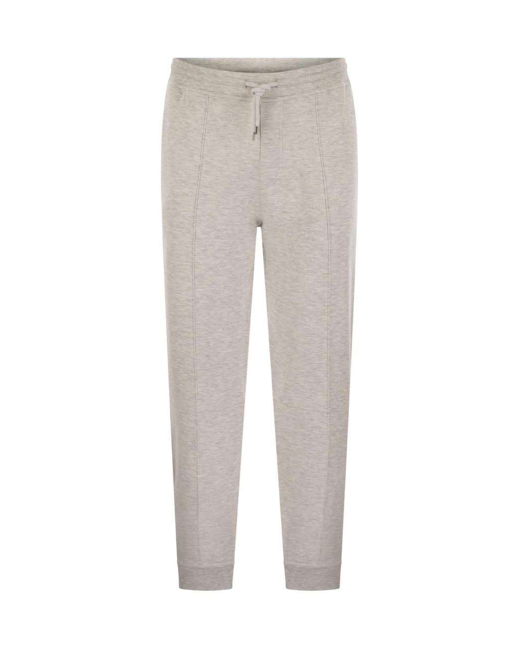 Brunello Cucinelli Gray Drawstring Tapered Leg Track Pants for men