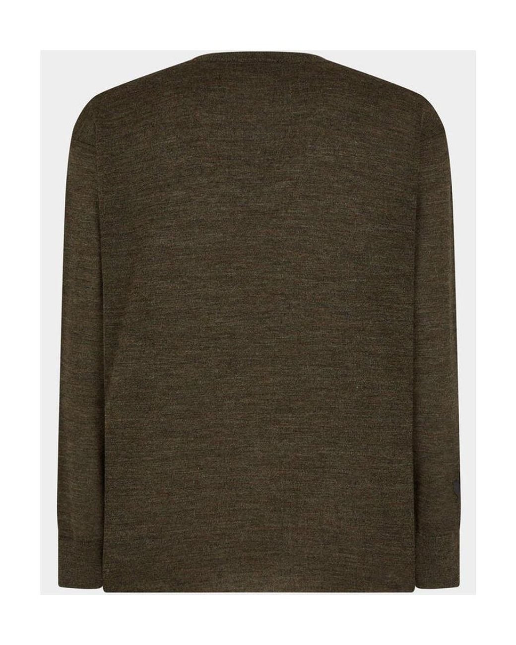 DSquared² Green Flap Pocket Crew Neck Jumper for men