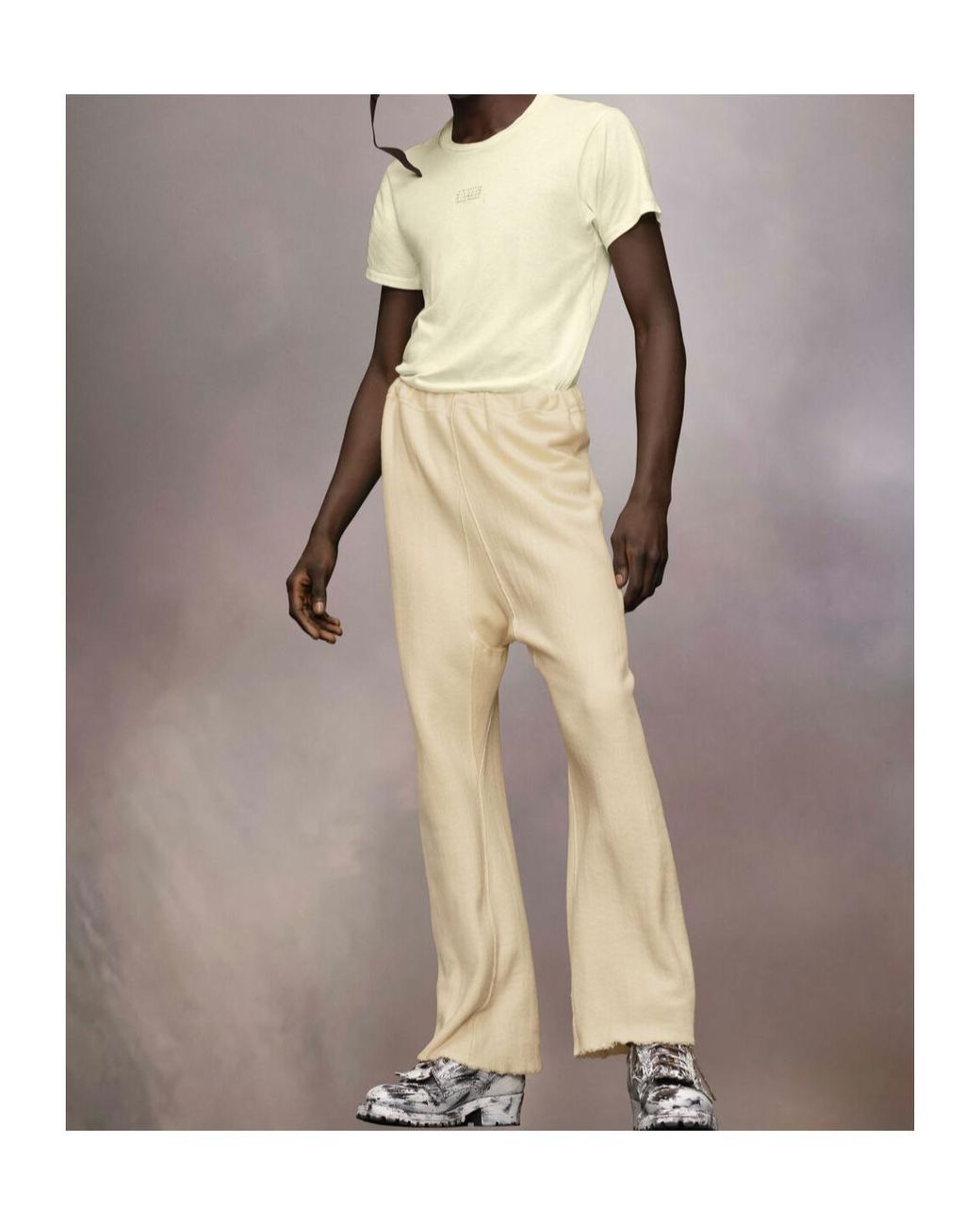 Maison Margiela Natural Four-Stitch Straight-Leg Trousers for men
