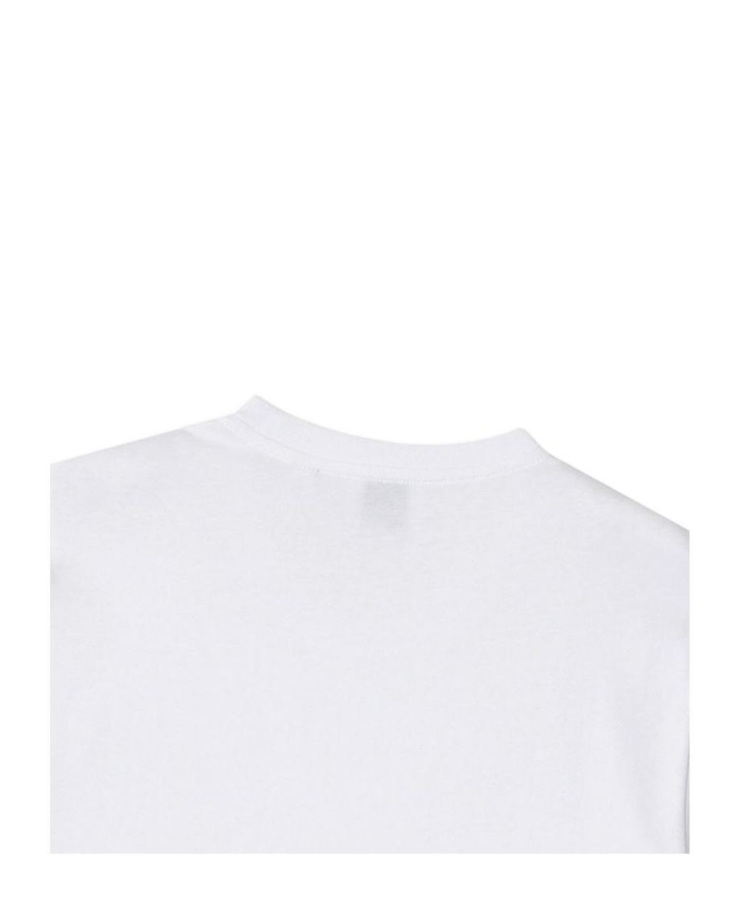 Burberry White Letter Motif Cotton T-Shirt for men