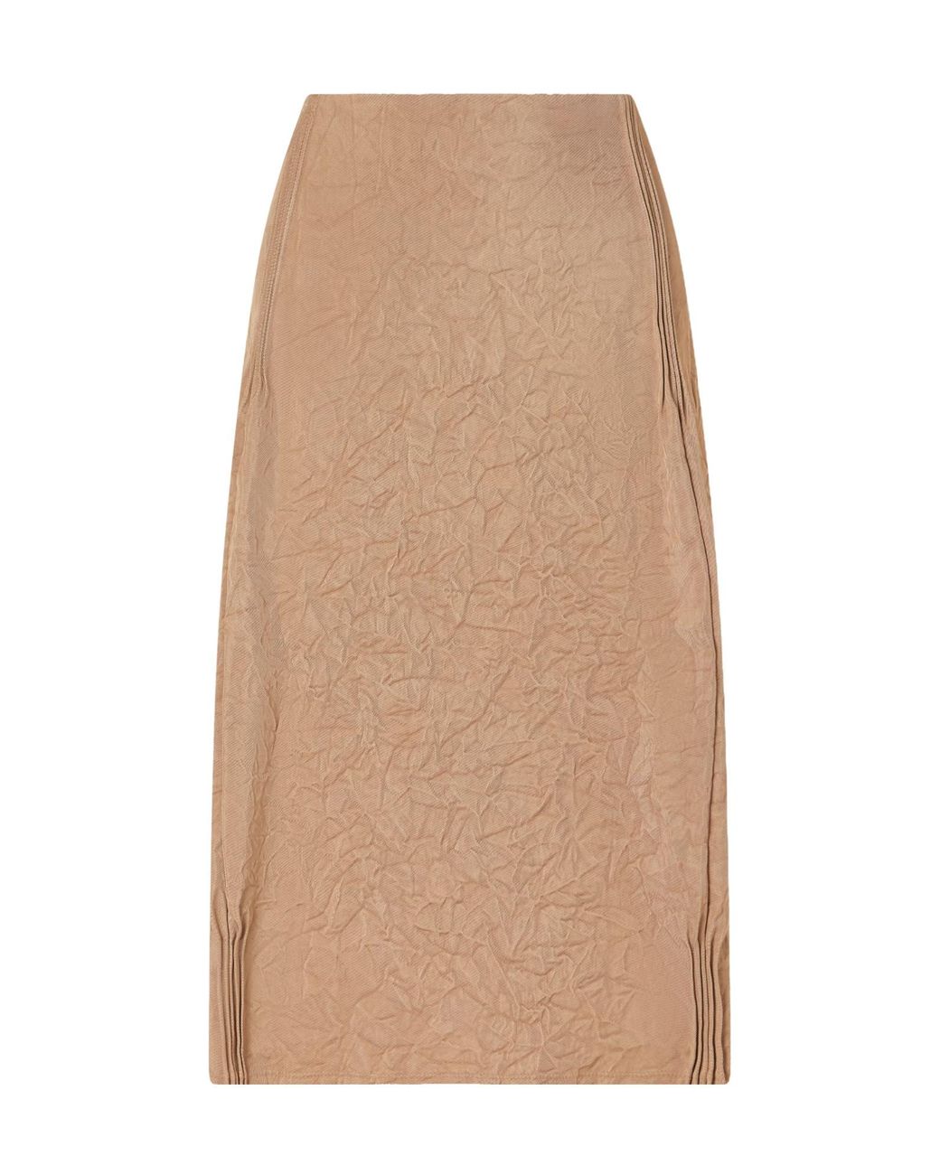 Tory Burch Natural Crinkled-Satin Skirt