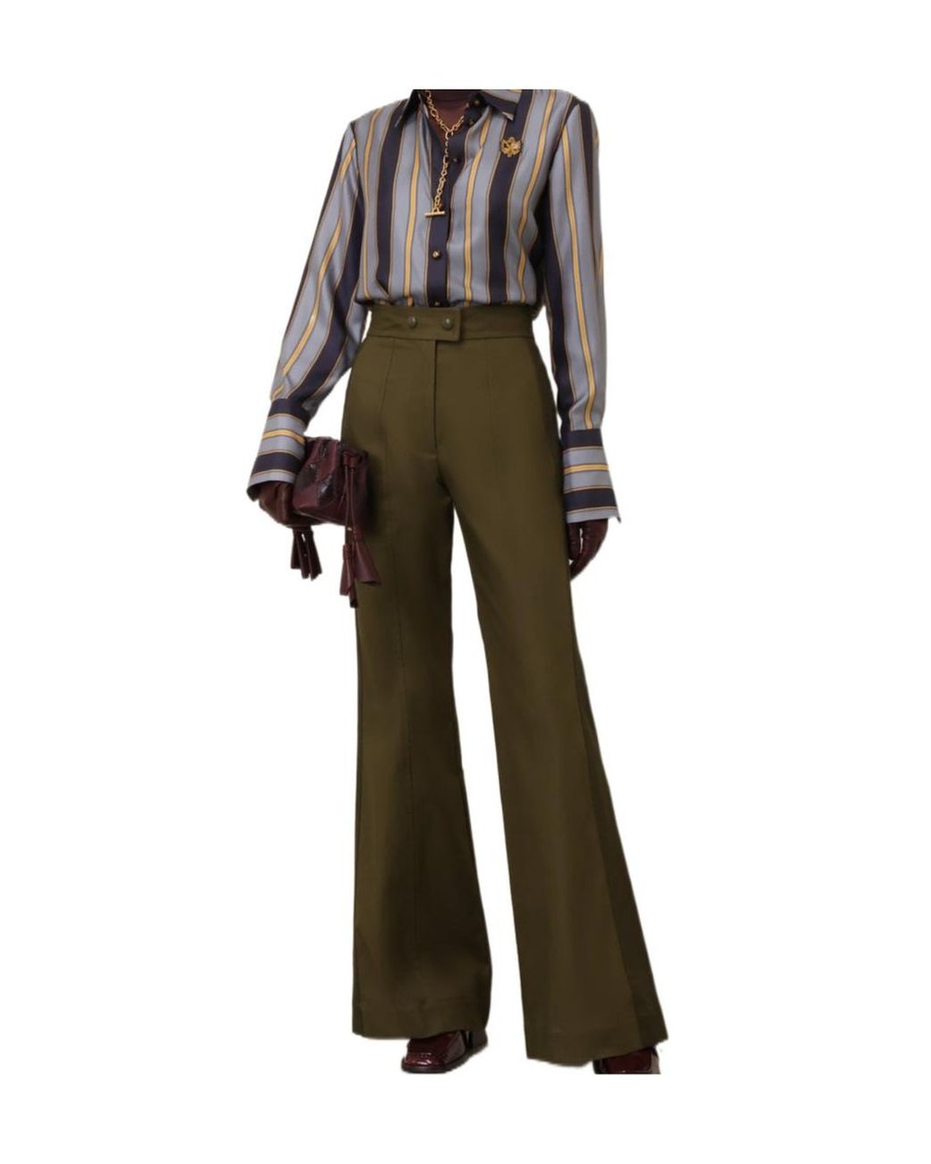 Zimmermann Green Valiant Drill Flare Pants
