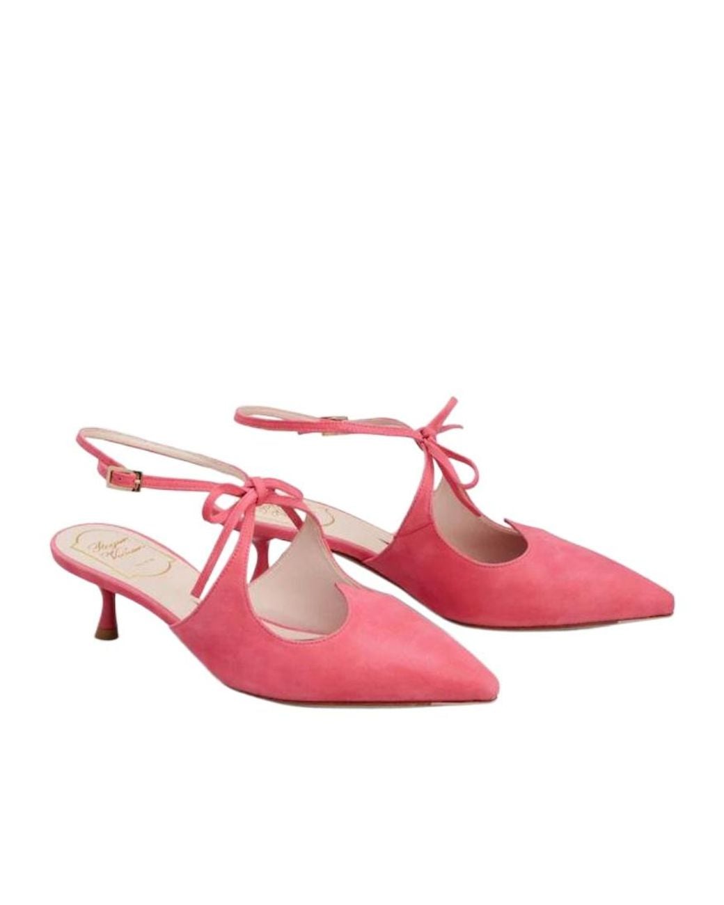 Roger Vivier Pink I Love Vivier Bow Slingback Mules
