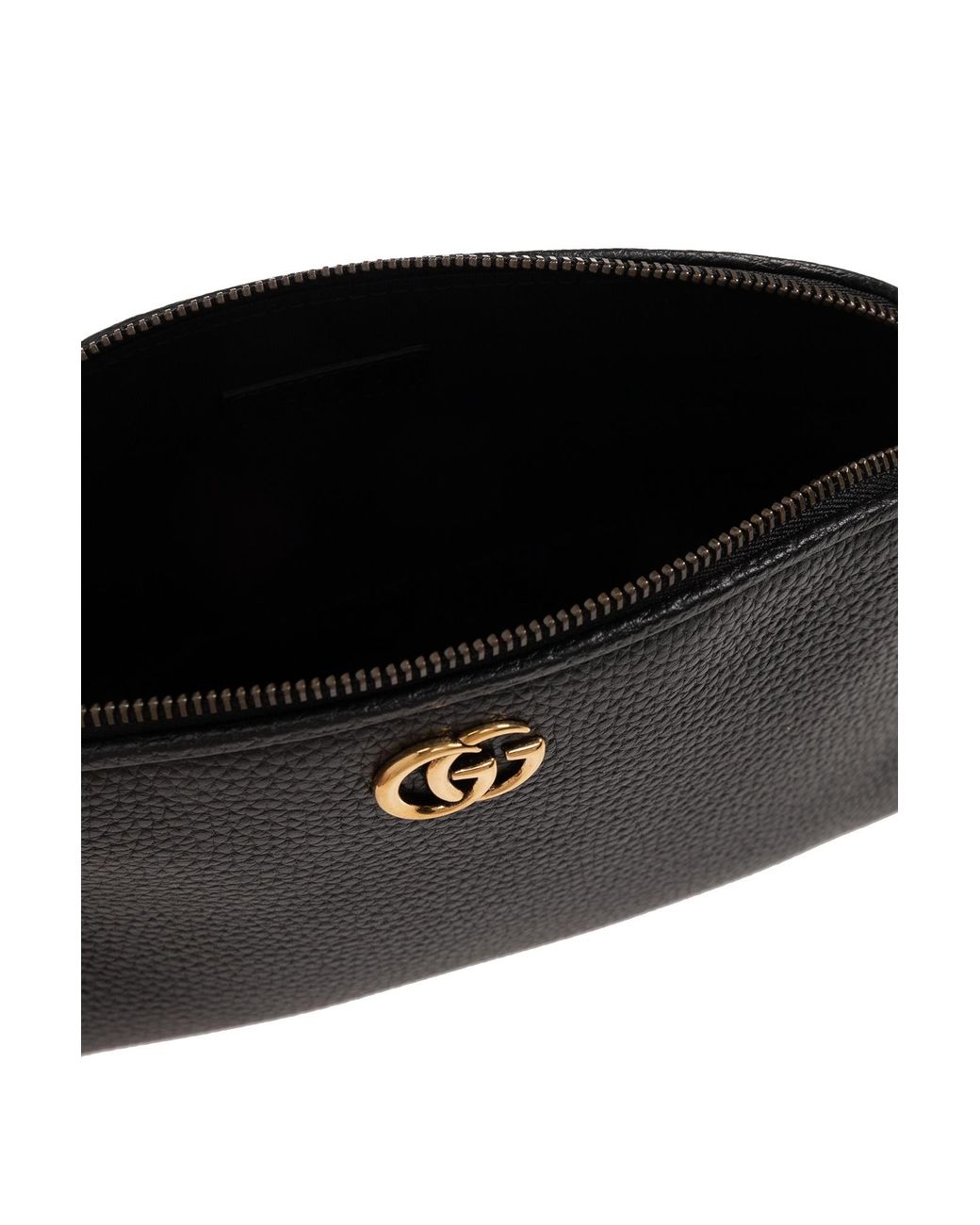Gucci Black Logo Plaque Makeup Bag