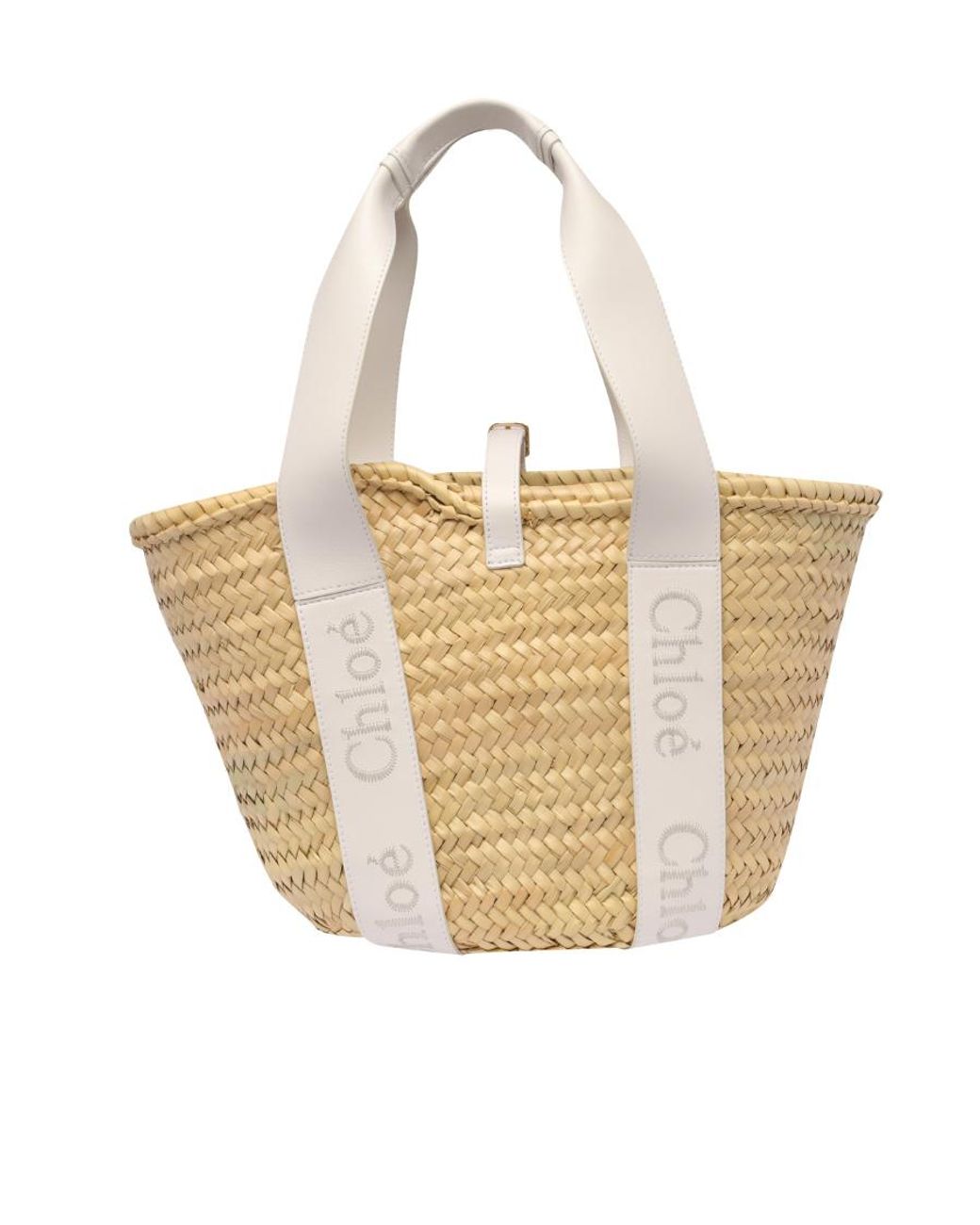 Chloé Medium Chloé Sense Basket Bag in White | Lyst