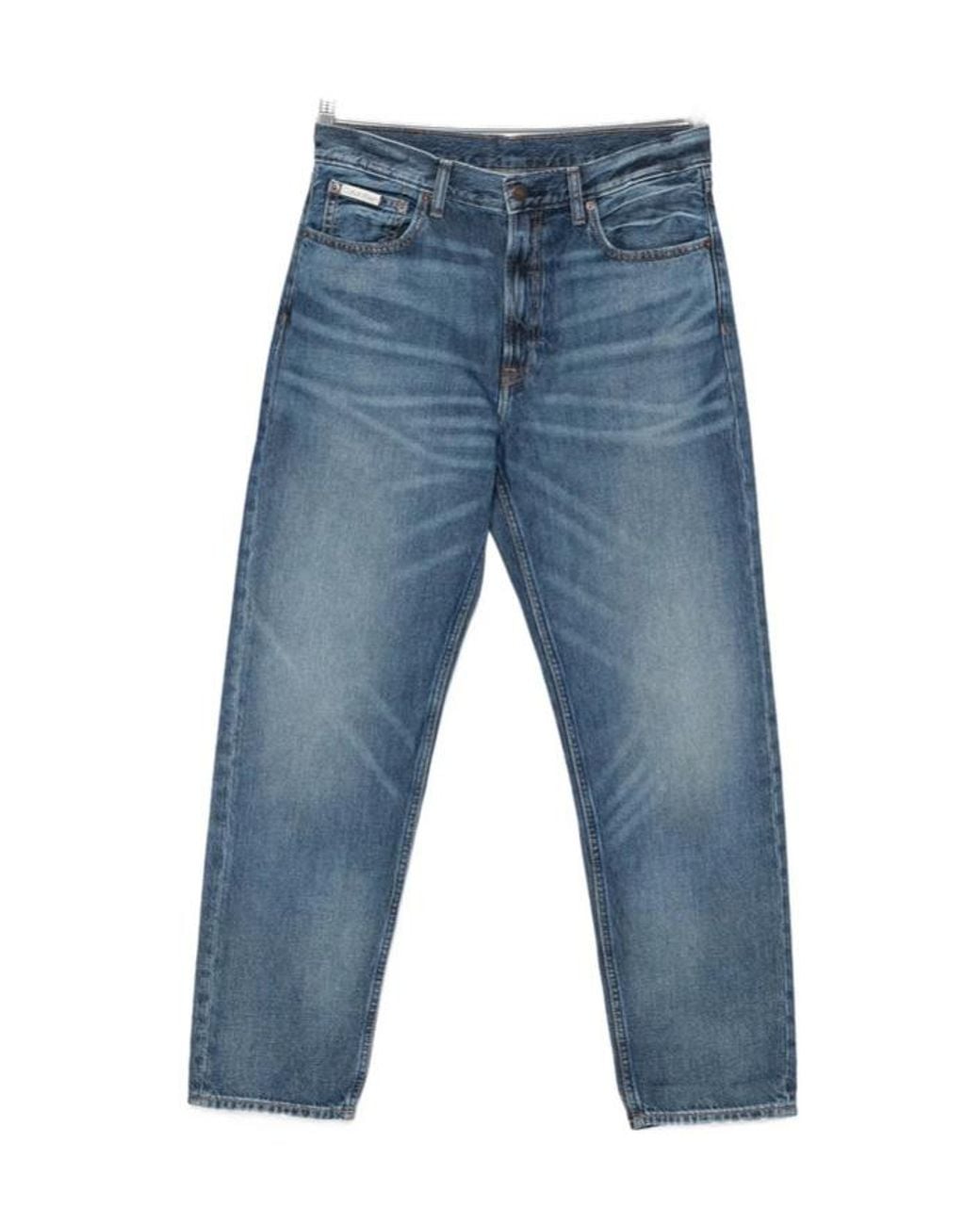 Calvin Klein Blue Faded Straight-Leg Jeans for men