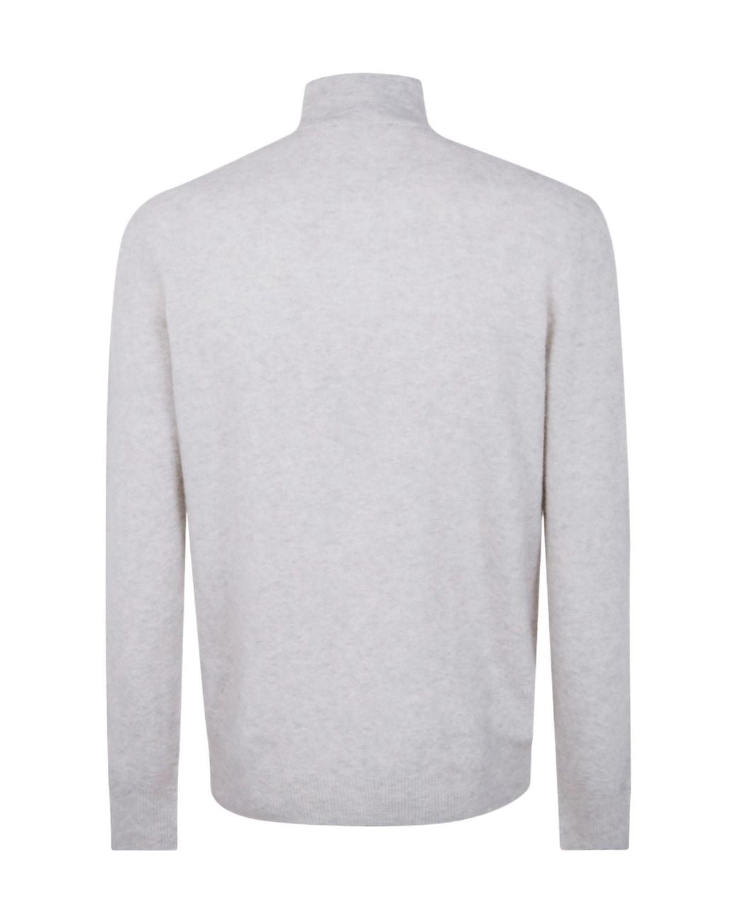 Nuur White High-Neck Long-Sleeved Sweater for men