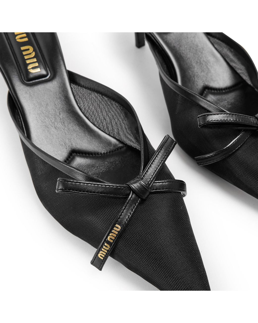 Miu Miu Black Low-Heeled Slide Sandals