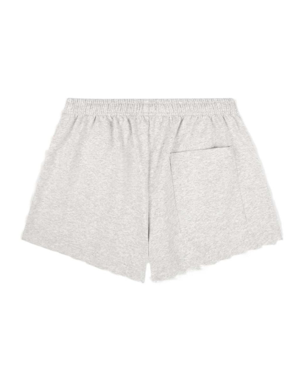 Sporty & Rich White Elastic Waist Shorts