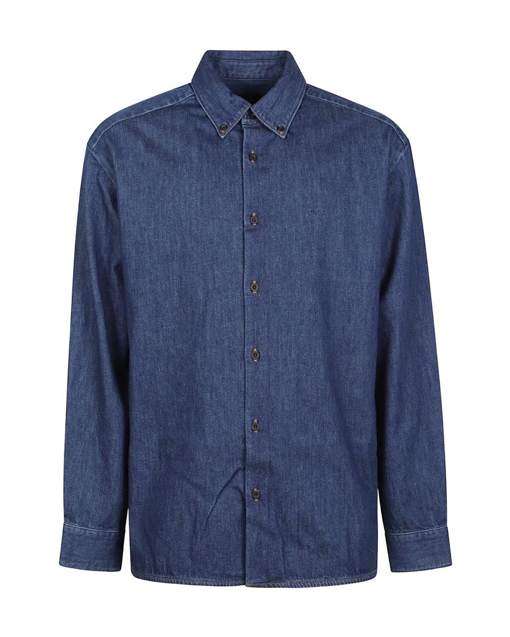 A.P.C. Blue Mathias Long Sleeve Shirt for men