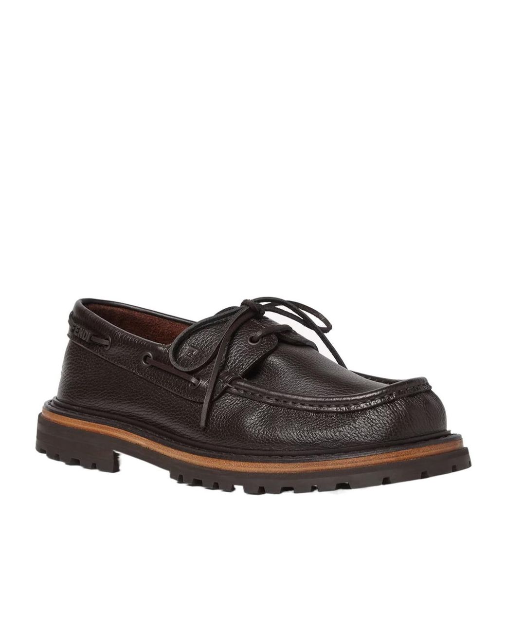 Fendi Brown Pequin Lace-Up Shoes for men