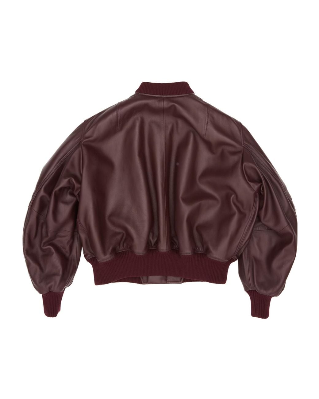 The Attico Red The Oversized Leather Bomber Jacket