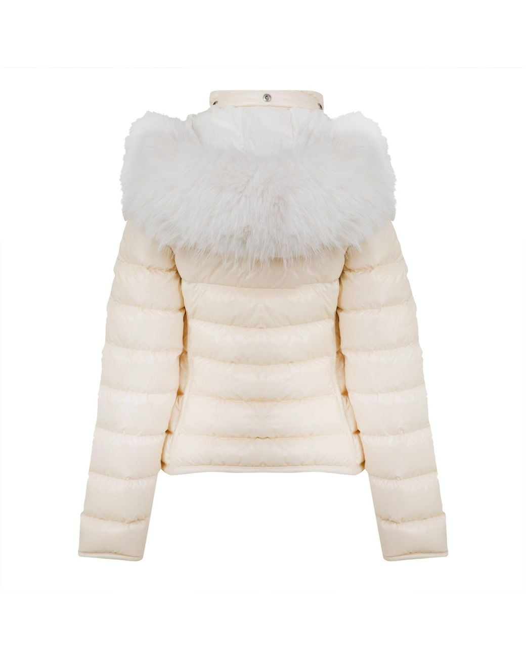 Moncler Natural Cream Short Fitted Puffer Jacket