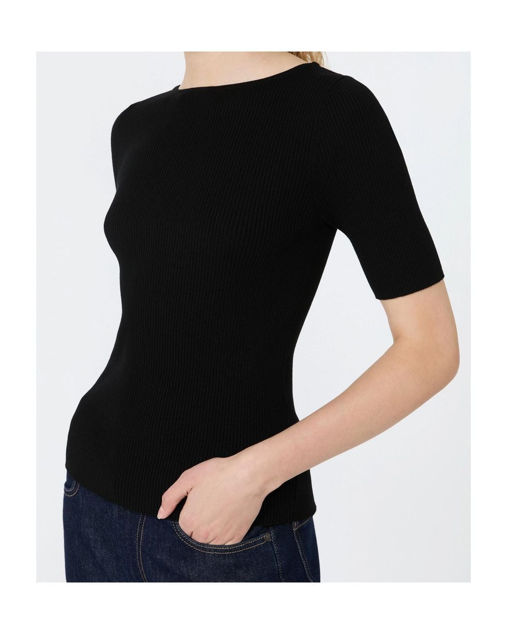 Weekend by Maxmara Black Short-Sleeved Pullover