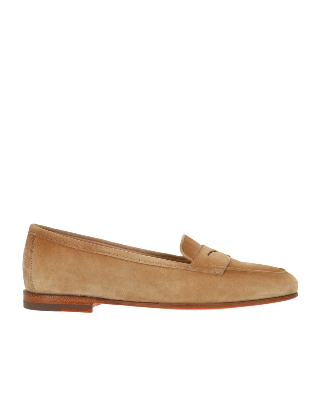 Santoni Brown Penny Loafer Flat Shoes