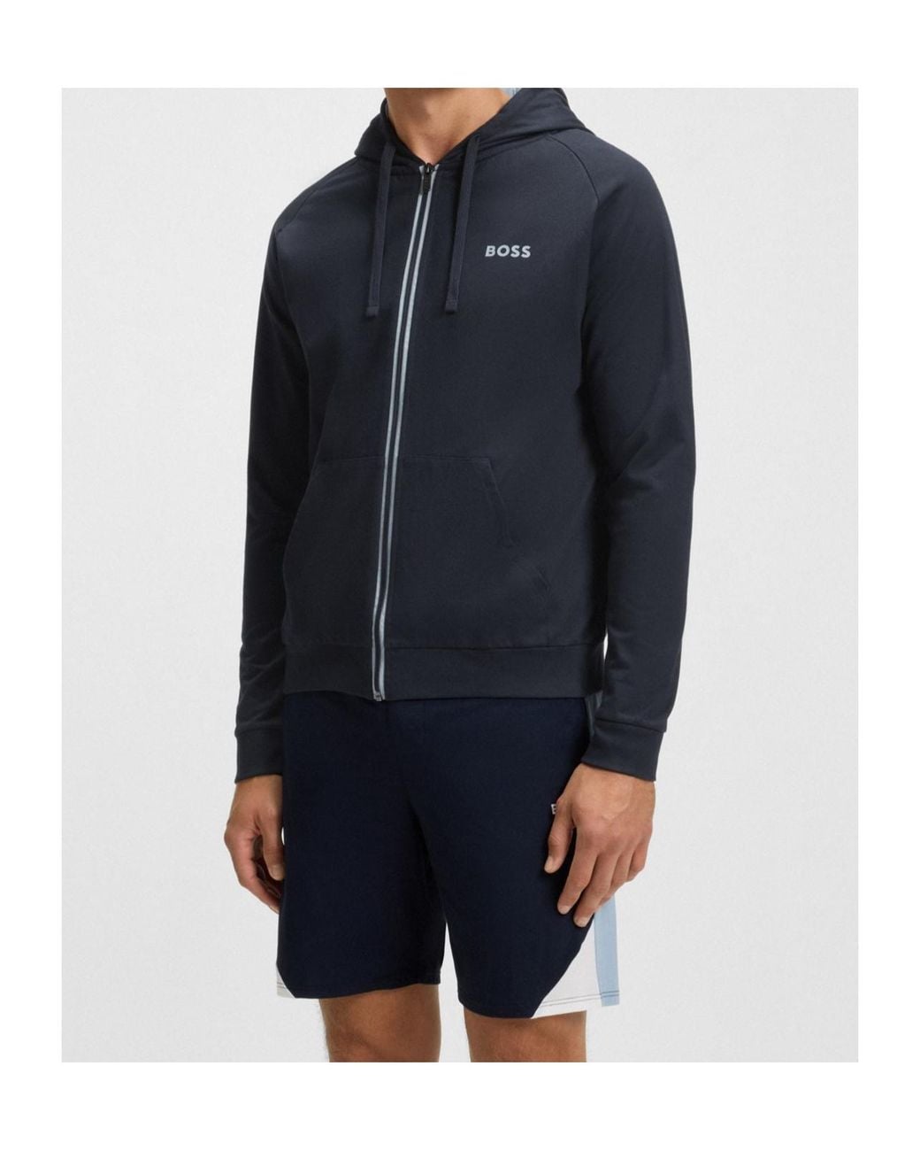 Boss Blue Long Sleeve Sweatshirt Jacket for men