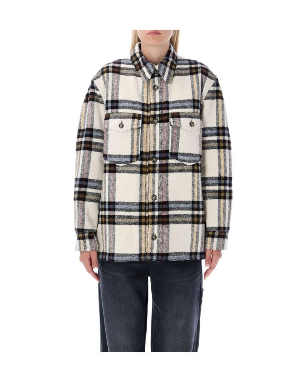 Isabel Marant Gray Isabel Marant Étoile Every Checked Padded Jacket