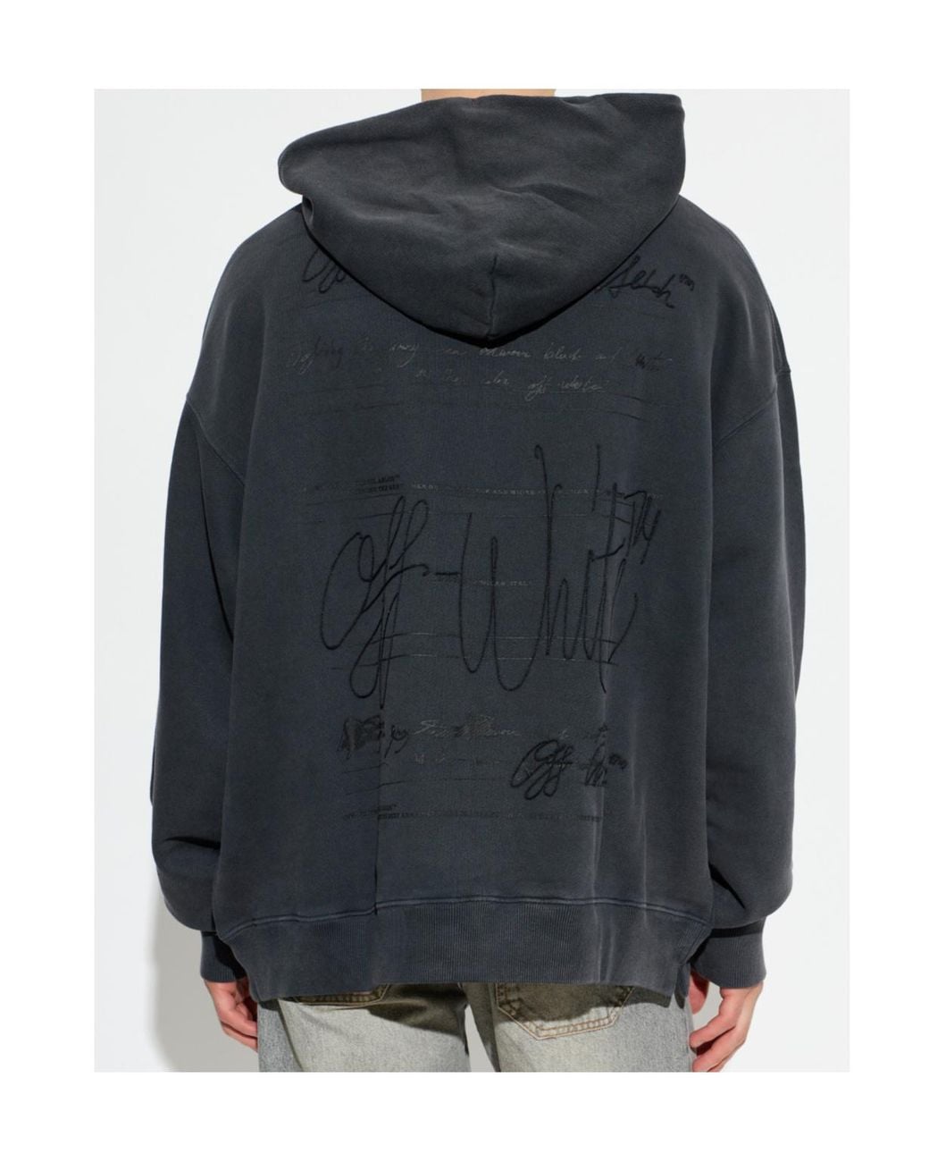 Off-White c/o Virgil Abloh Blue Drawstring Long-Sleeved Hoodie for men