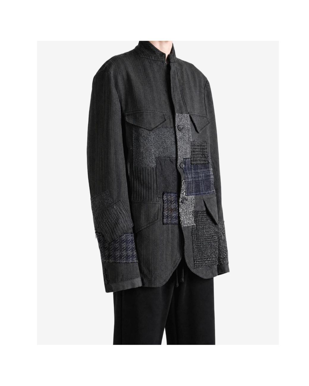 Junya Watanabe Black Patchwork Design Suit Jacket for men