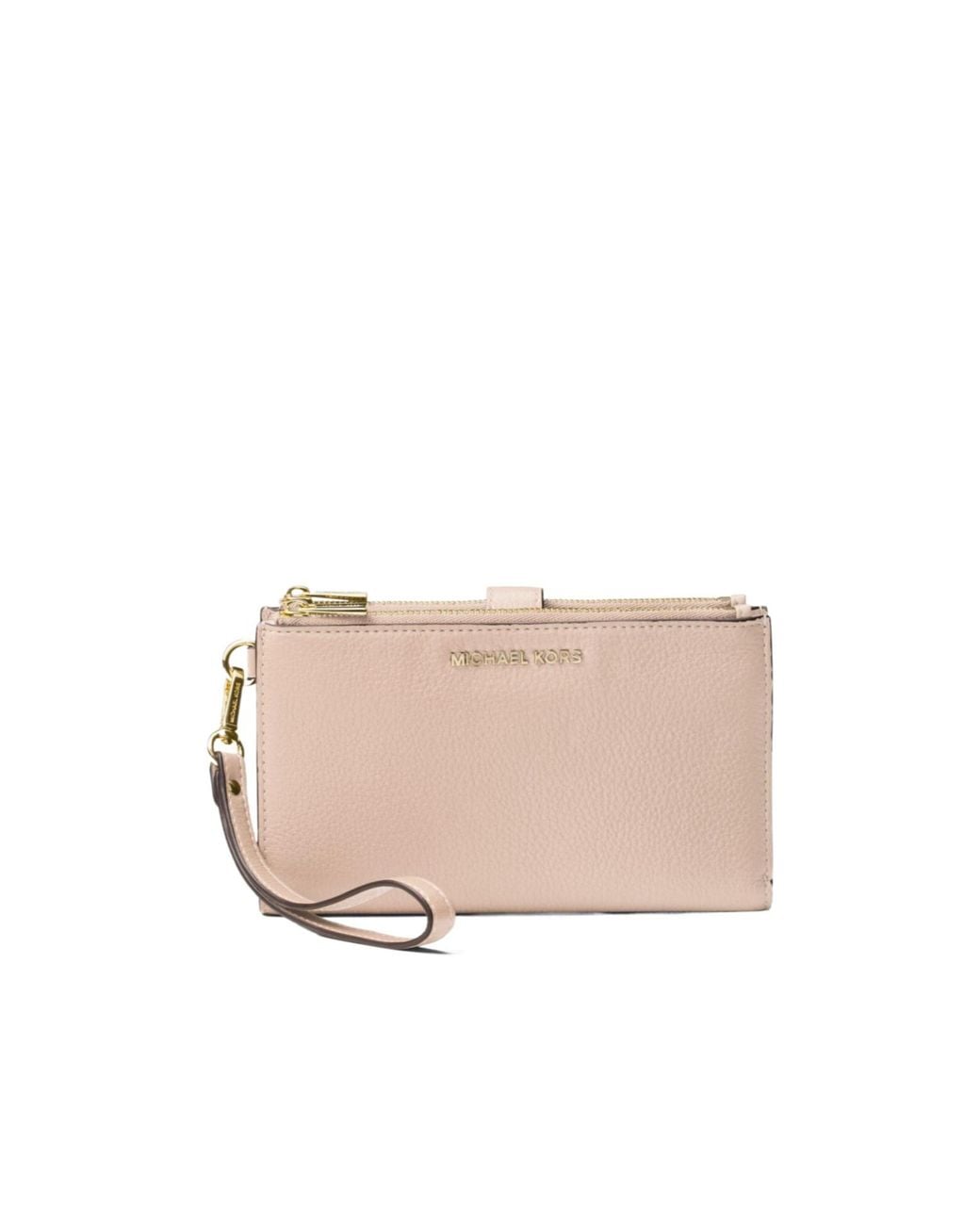 MICHAEL Michael Kors Pink Double Zip Wristlet Wallet On Chain