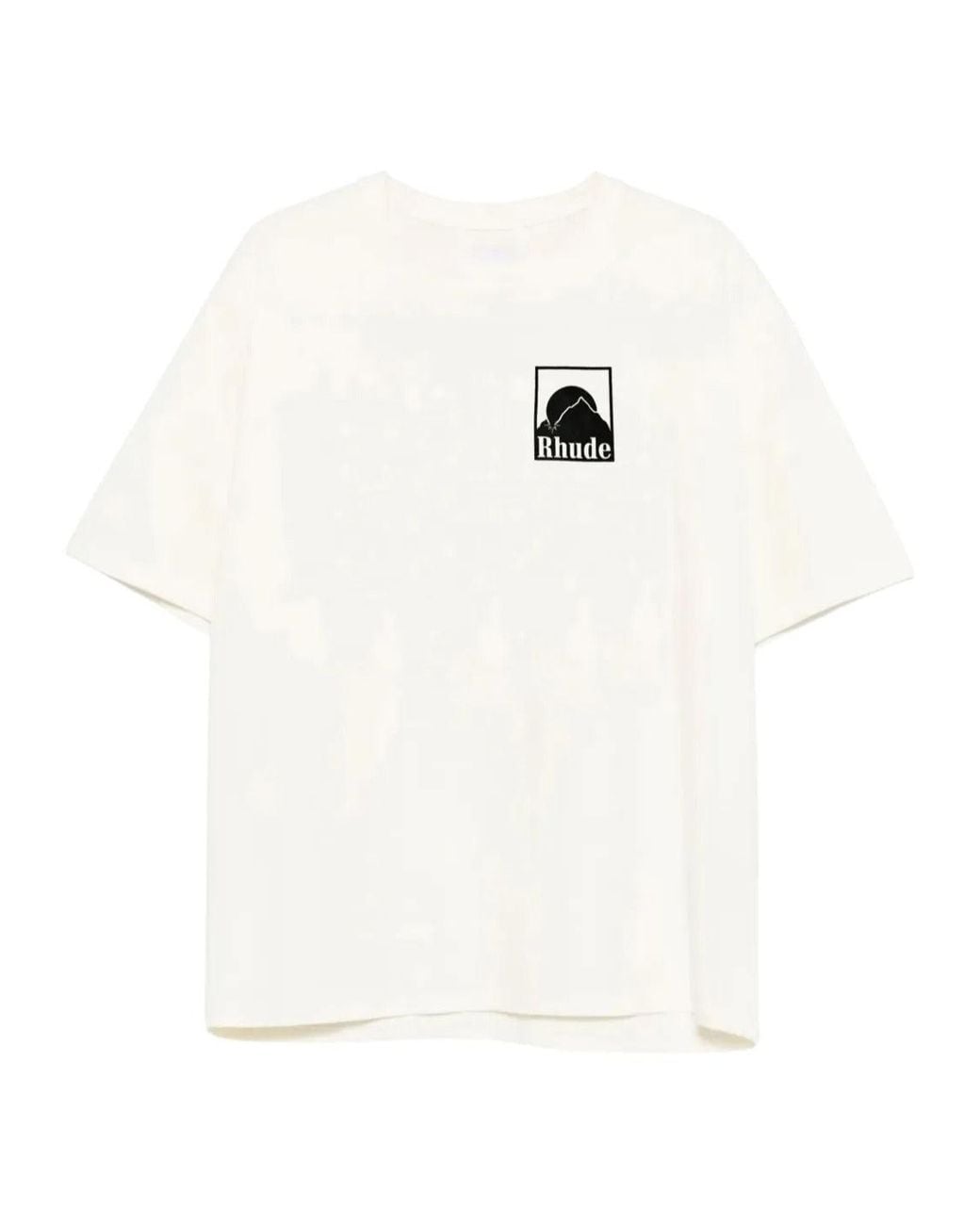 Rhude White Graphic Logo T-Shirt for men
