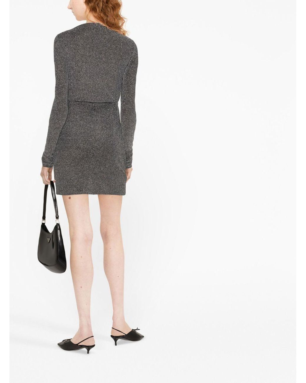 Isabel Marant Gray Shimmer Asymmetric-Neck Top