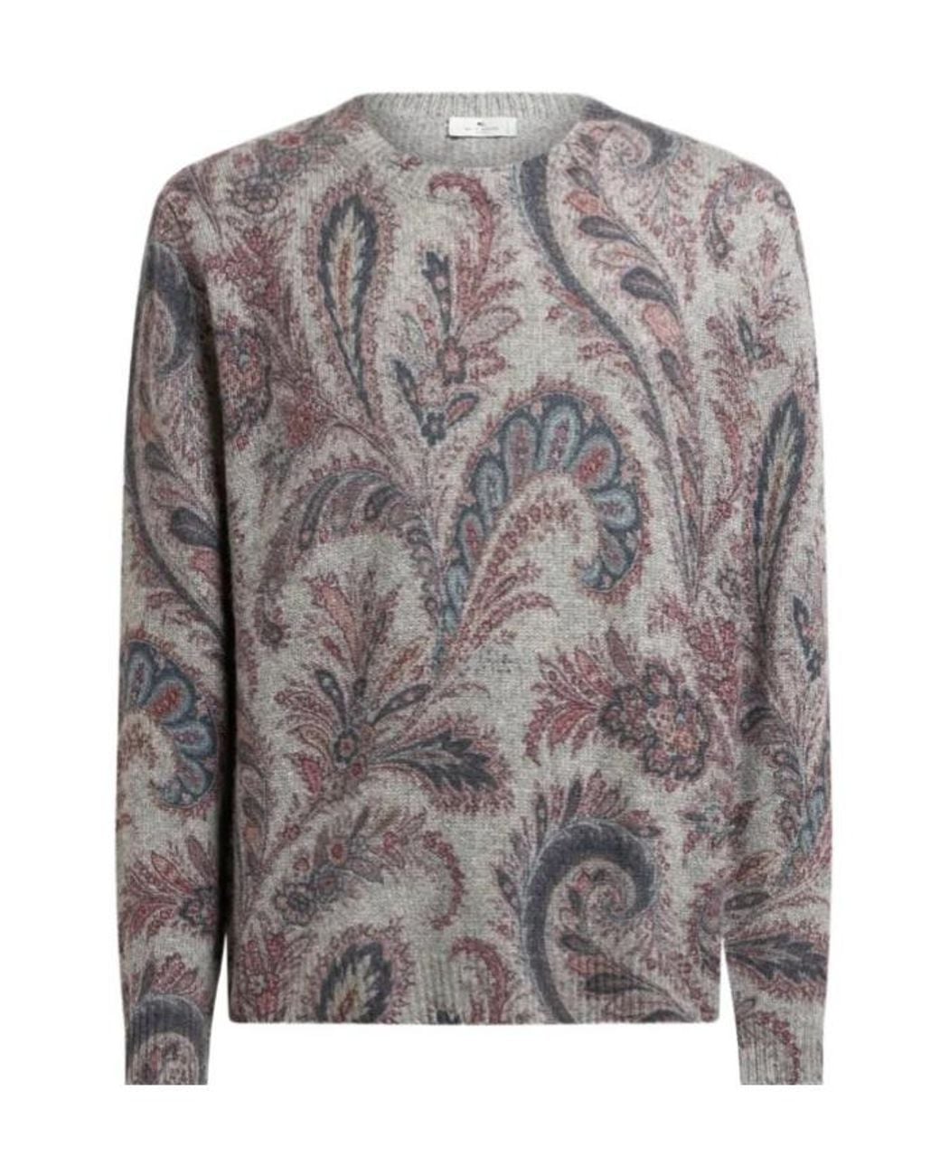 Etro Gray Cashmere Jumper for men