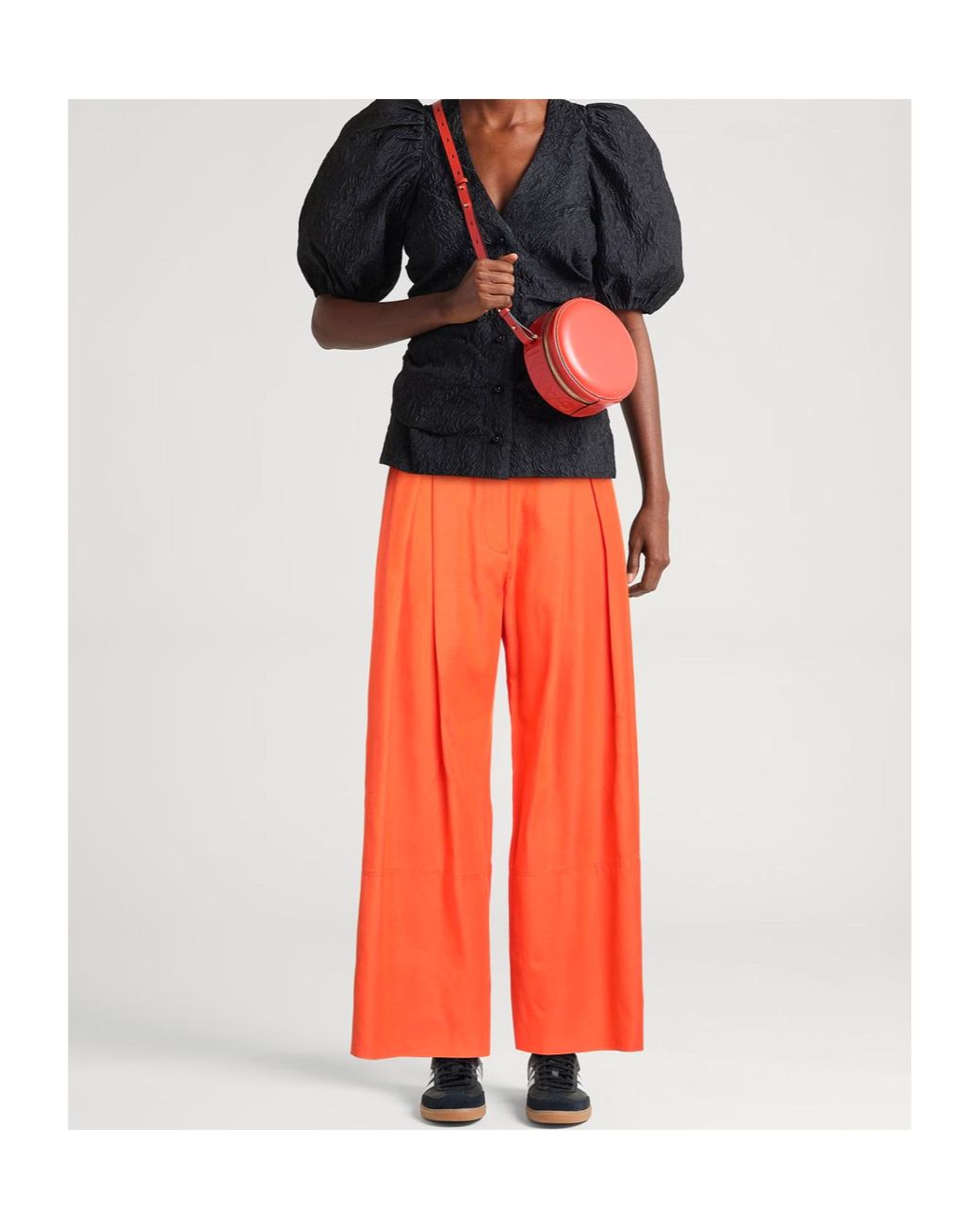 Farm Rio Orange Casual Pants With Belt Loops