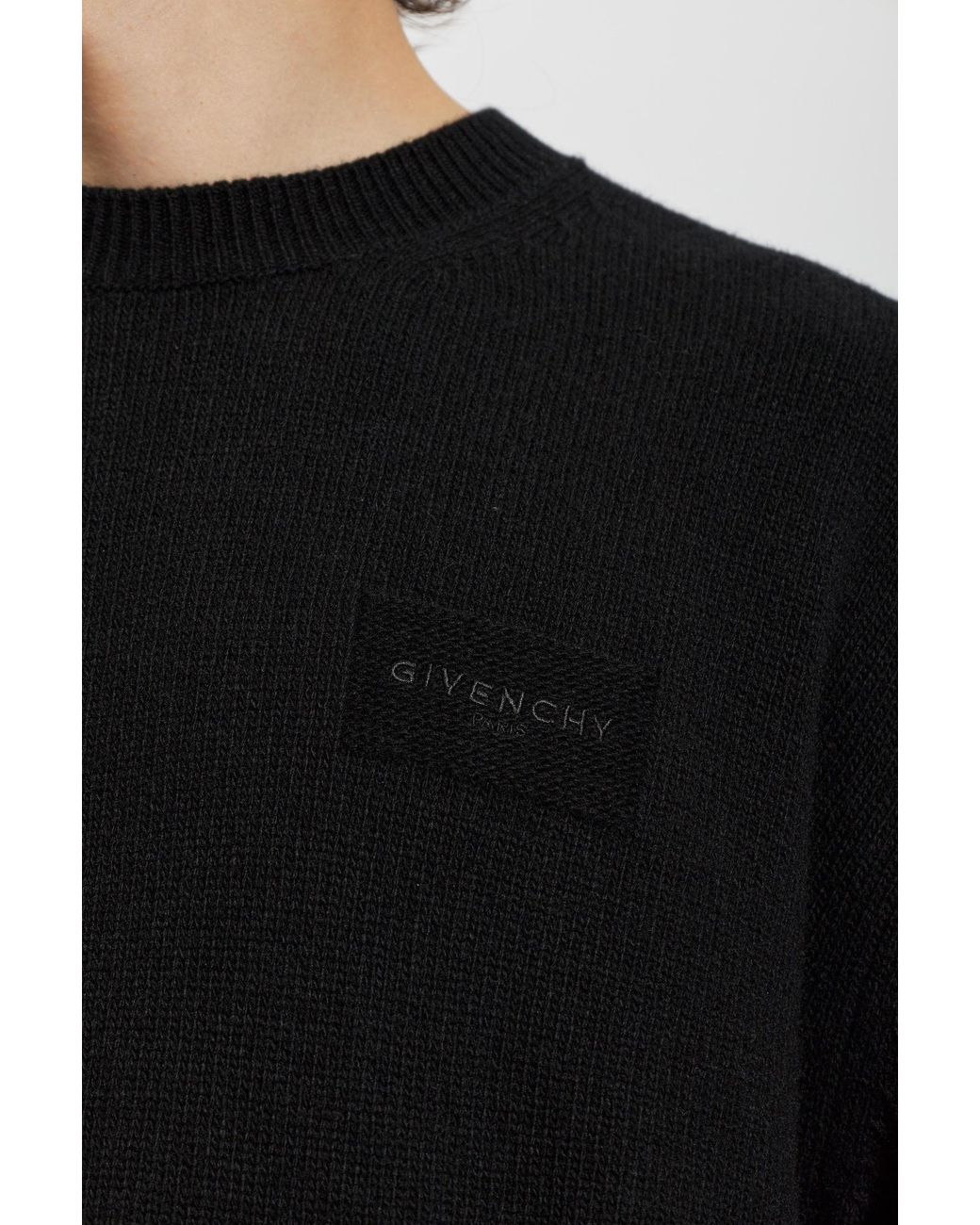 Givenchy Black Logo Patch Knitted Sweater for men