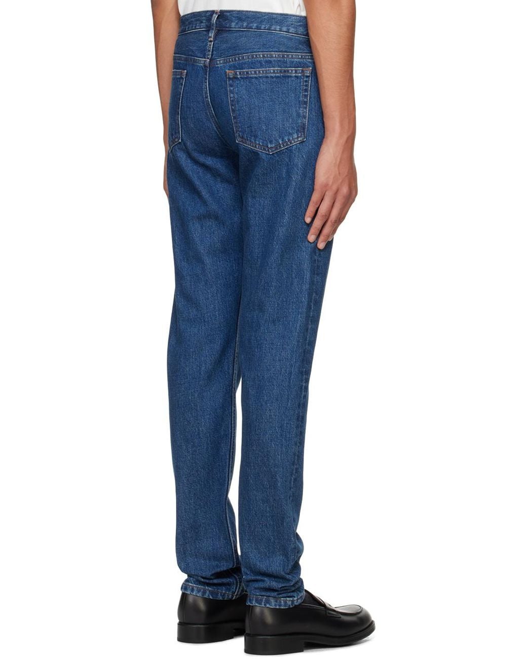 A.P.C. Blue Petit New Standard Button-Fly Denim Trousers for men