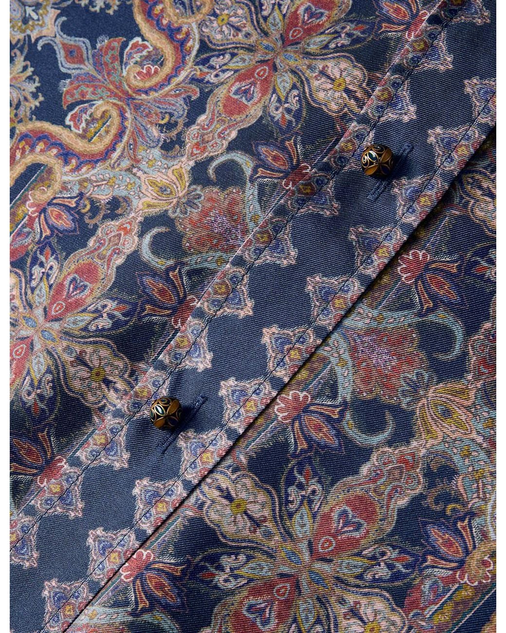 Zimmermann Blue Paisley Tie-Neck Top