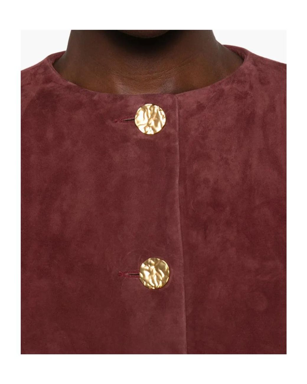 Arma Red Lorenne Goat-Suede Jacket