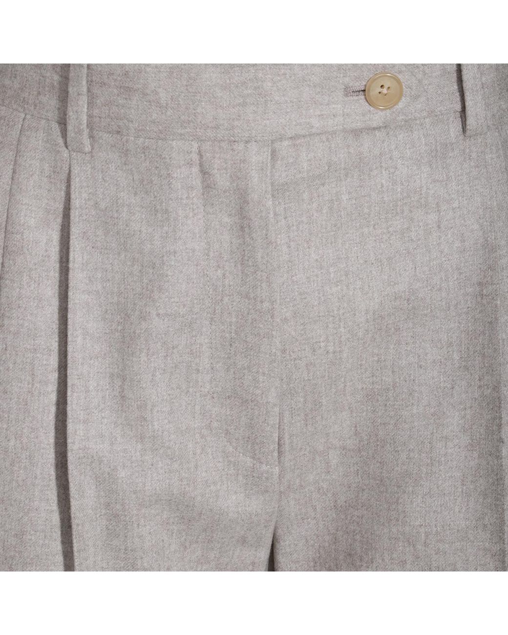 The Row Gray Straight-Leg Pleated Trousers