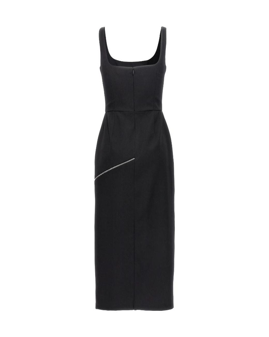 McQueen Black Zip-Detailed Dress
