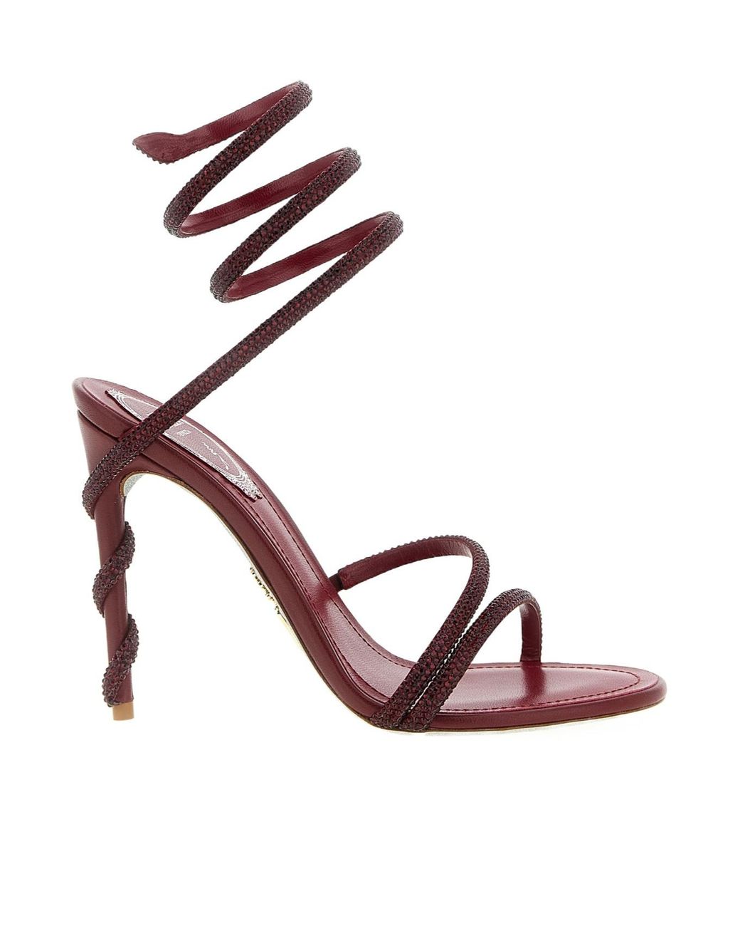 Rene Caovilla Pink Margot Embellished Spiral Heeled Sandals