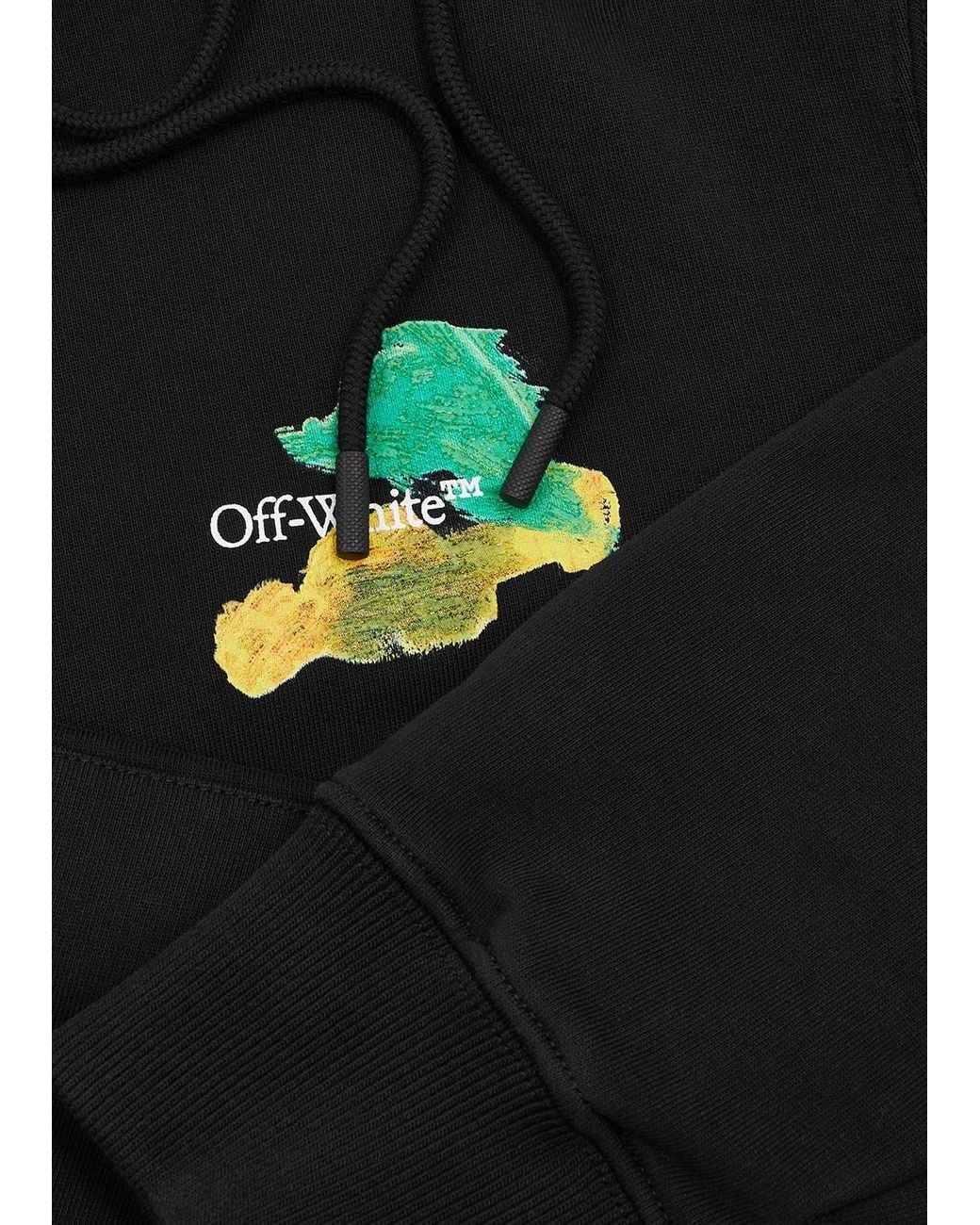 Off-White c/o Virgil Abloh Black Brush Arrow Cotton Hoodie for men