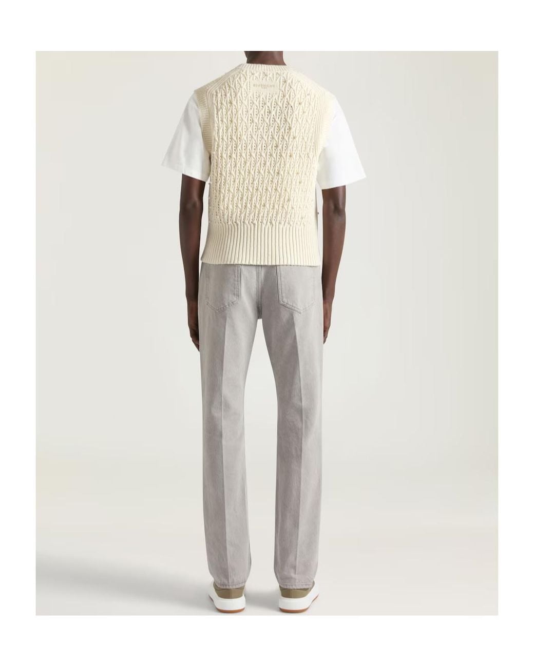 Givenchy Gray Folded Effect Straight-Leg Jeans for men