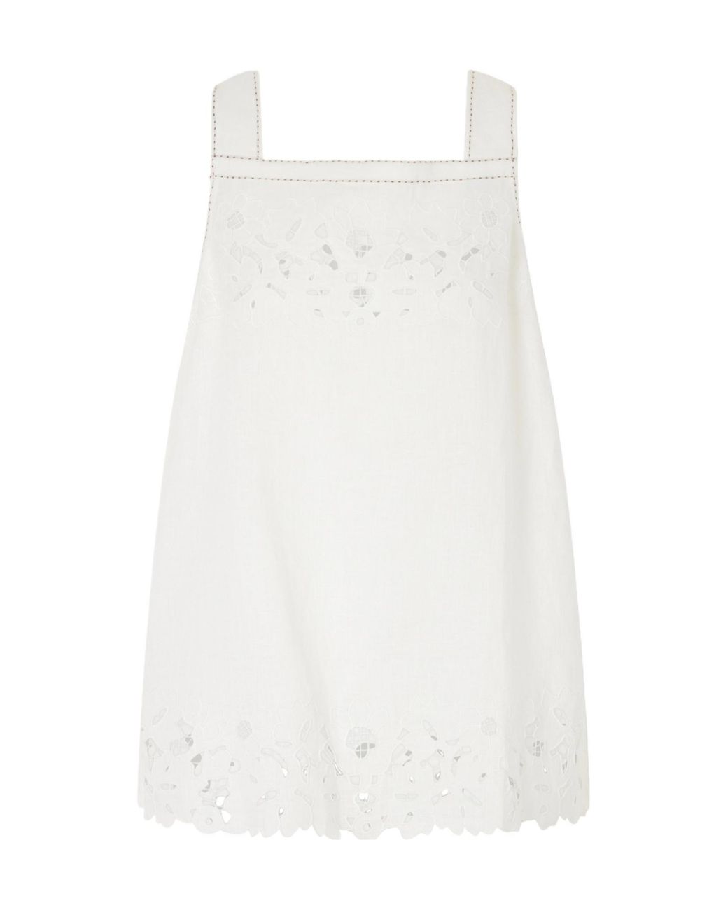 Vita Kin White Trimmed Linen Mini Dress