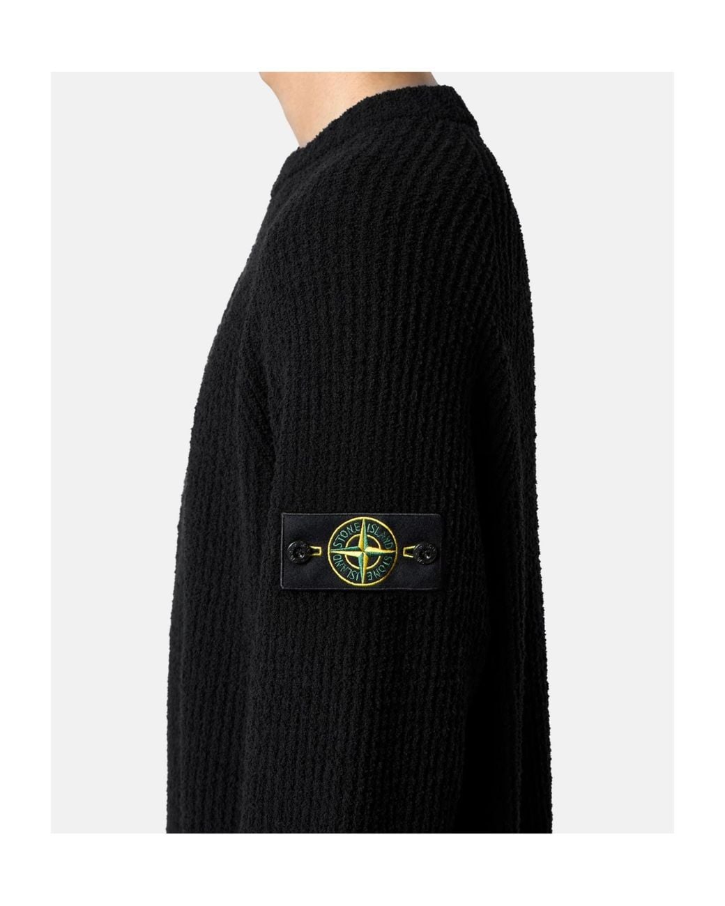Stone Island Blue Logo Patch Crewneck Jumper for men