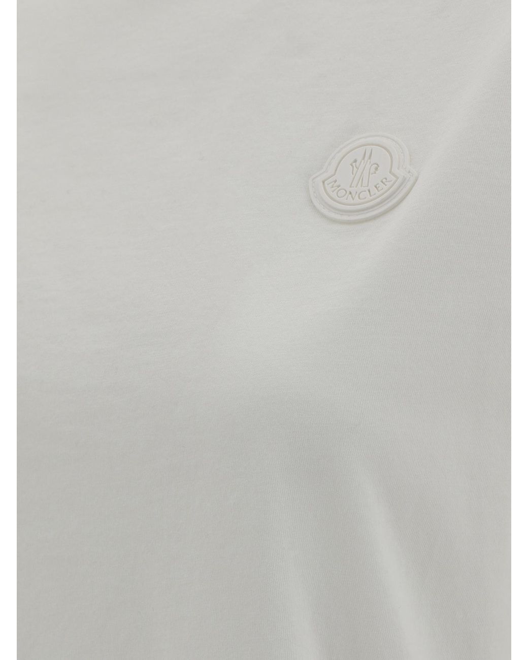 Moncler White Silicone Logo Patch T-Shirt