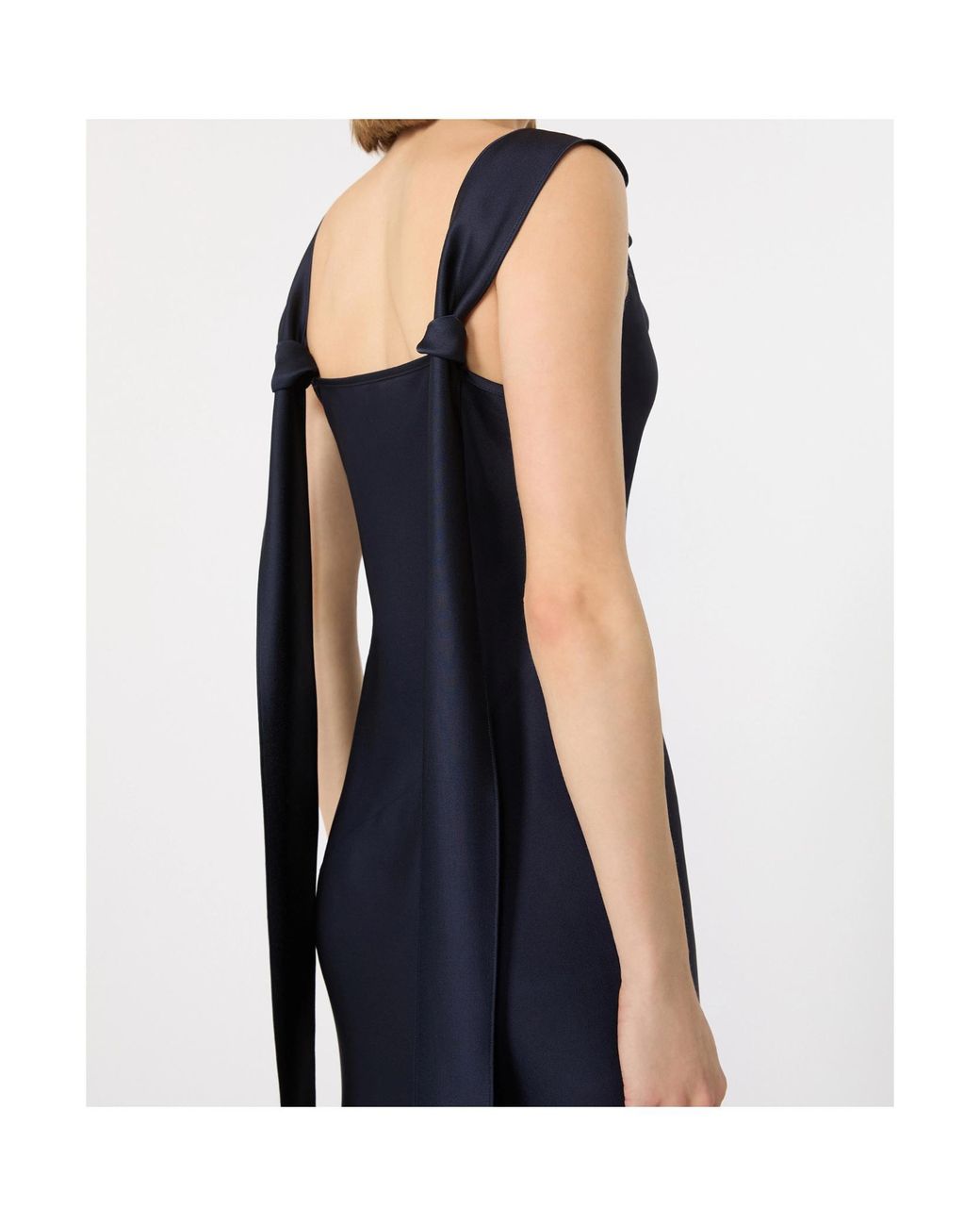 Max Mara Blue Envers Satin Slip Dress